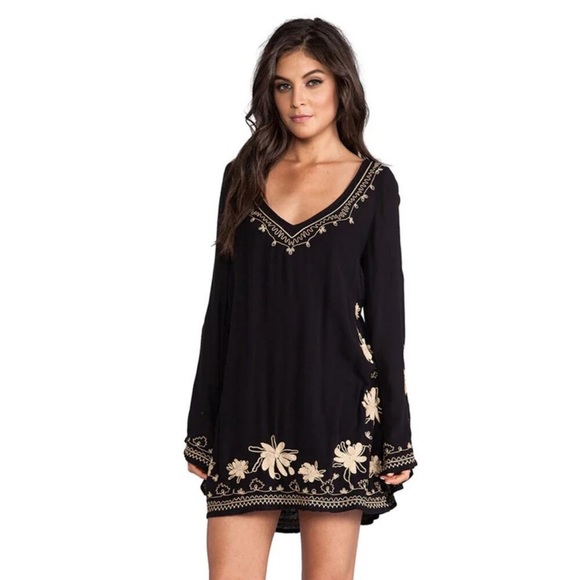 Free People Boho Embroidered Dress - Picture 1 of 9